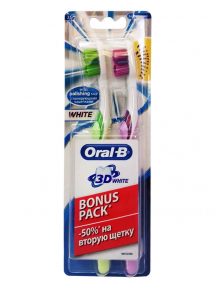 Oral-B зубная щетка 3D White отбеливающая 1+1шт бесплатно