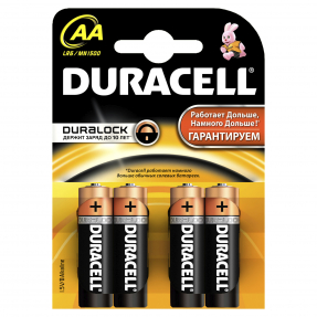 Duracell батарейки алкалиновые Basic AA 1,5 V LR6 4шт