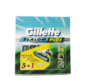 Gillette Slalom Plus сменные картриджи для бритья 5шт+1 шт бесплатно