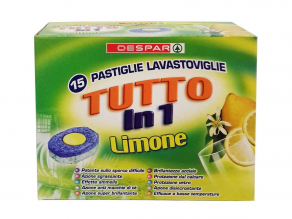 Tutto in 1 Despar посудомоечные капсулы Лимон 15штх18г