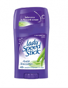 Lady Speed Stick твердый дезодорант для чуствит. кожи 45г Чувствительной кожи алое