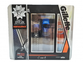 Gillette Fusion Proglide подарочный набор New (стайлер, гель для бритья, кассеты)