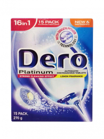 Dero Platinum посудомоечные капсулы 15шт/270г