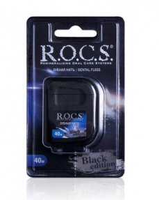 R.O.C.S. зубная нить 40м Black Edition