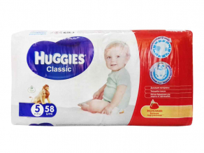 Huggies подгузники Классик Junior № 5 11-25кг 58шт.