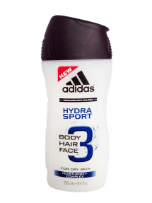 Adidas гель для душа 250мл Men 3 в 1 Hydra Sport